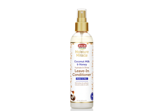African Pride Moisture Miracle Leave-In Spray 8oz – Voor Natuurlijk, Droog & Krullend Haar