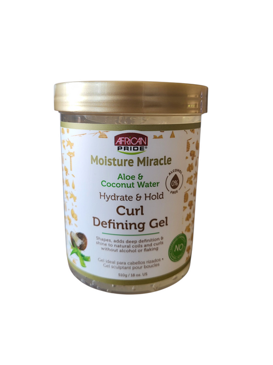 African Pride Moisture Miracle Curl Defining Gel 510g – Voor Perfecte, Pluisvrije Krullen