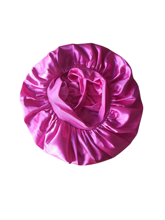 Bonnet met strik fuchsia