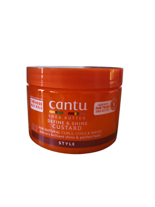 Cantu Natural Define & Shine Custard 12oz – Voor Gedefinieerde Krullen met Glans