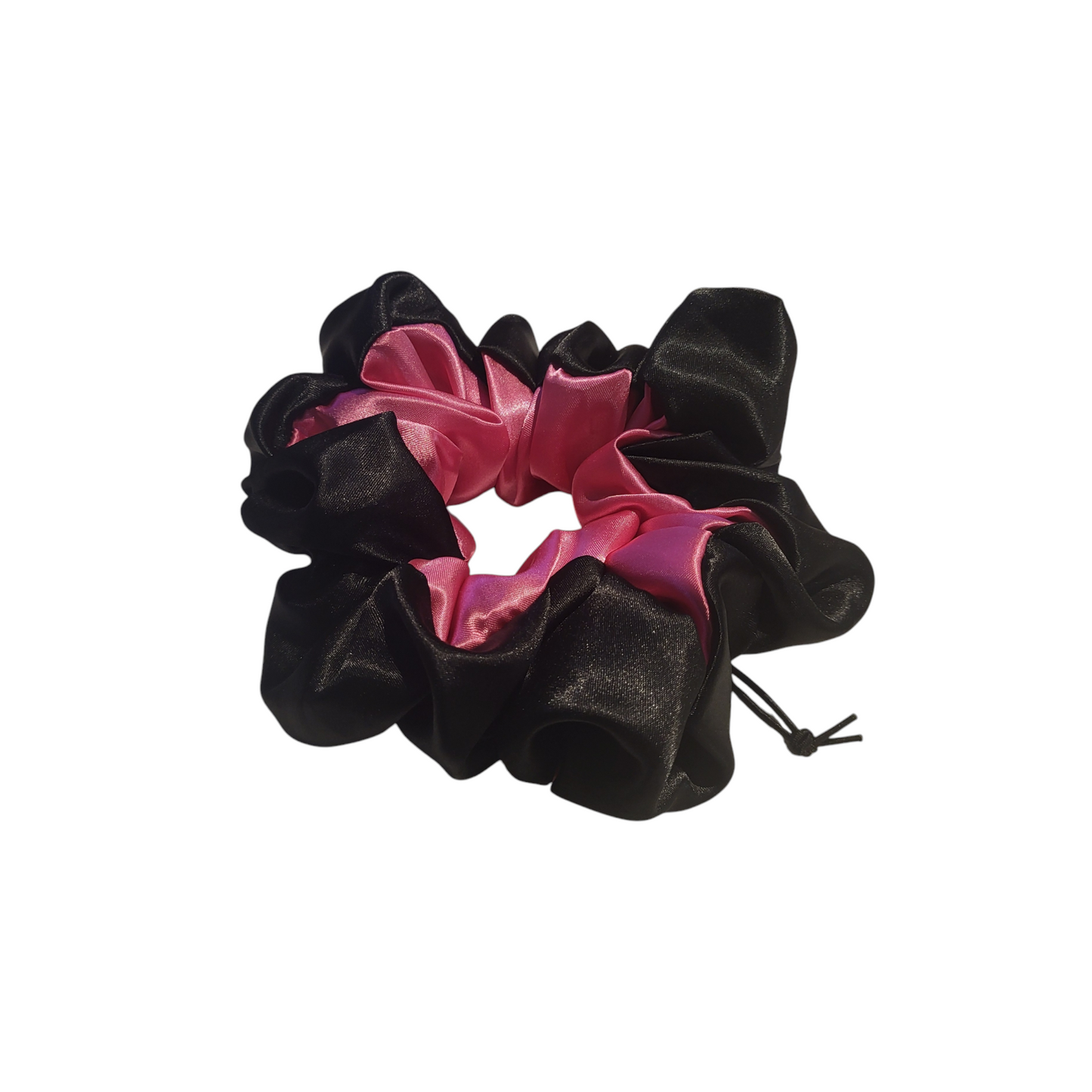 Verstelbare Scrunchy zwart met roze
