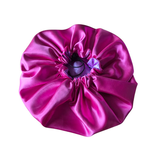Bonnet lila met roze