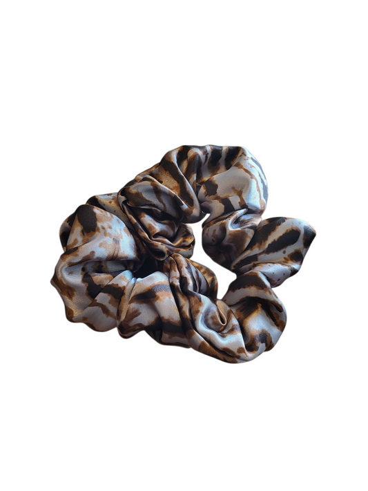 XL Verstelbare Scrunchy grijze tijgerprint