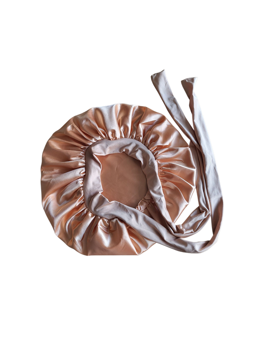 Bonnet met strik zalm