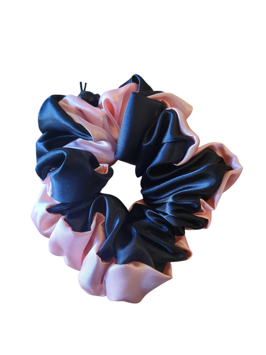 XL Verstelbare Scrunchy zwart/zalm
