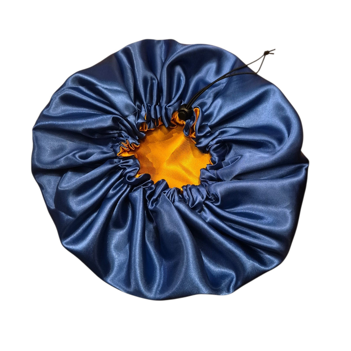 Bonnet blauw met goud