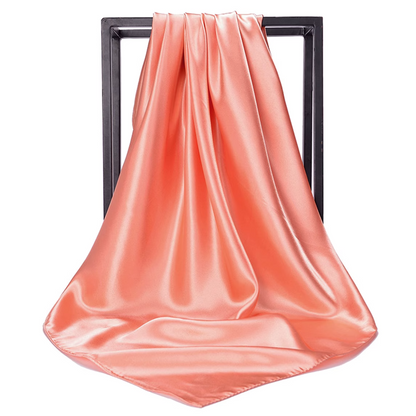 Satijnen Sjaal 90x90 cm zalm