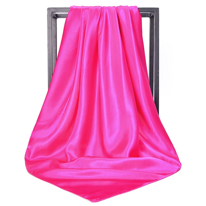 Satijnen Sjaal 90x90 cm fuchsia