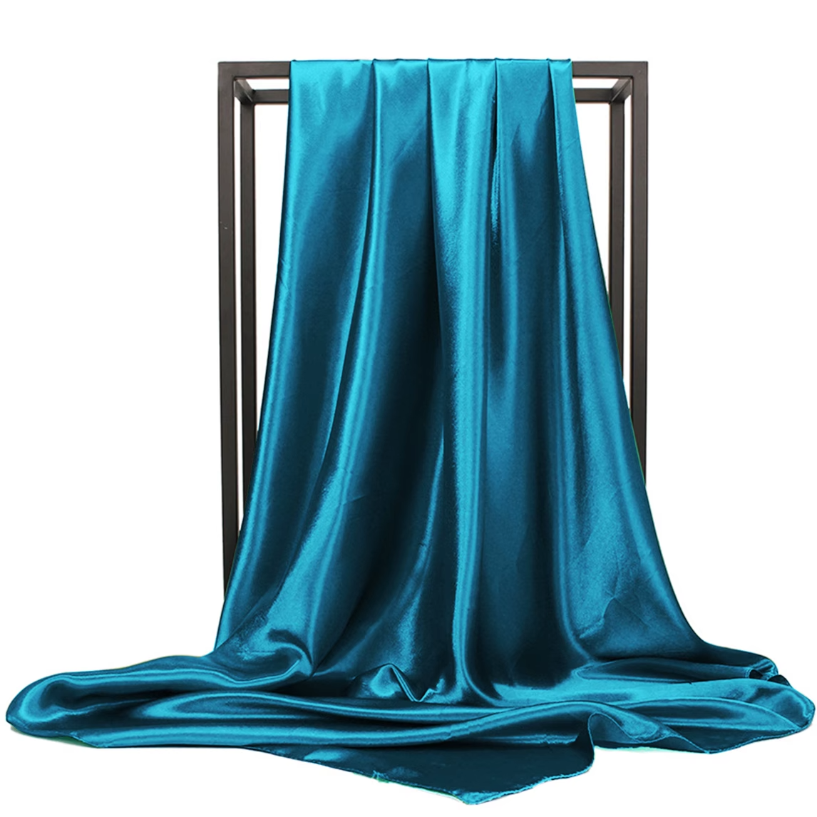 Satijnen Sjaal 90x90 cm petrol blauw